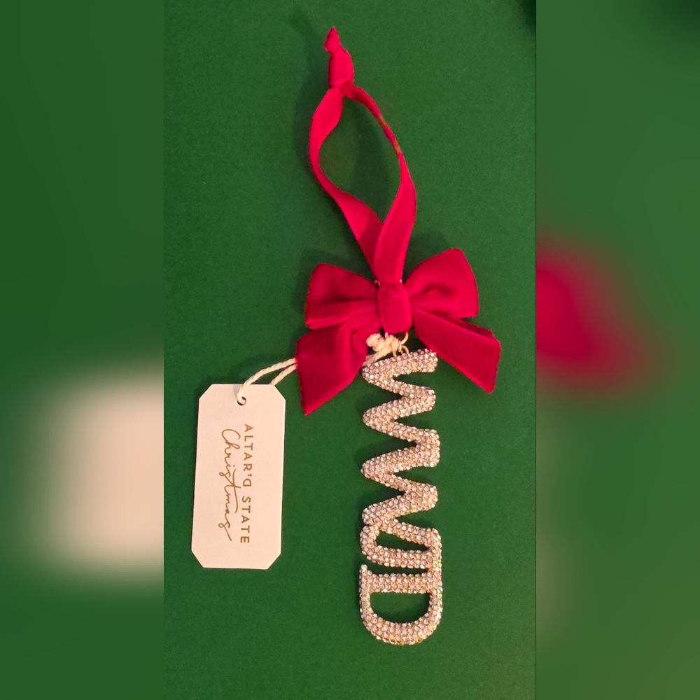 Altar'd State Red and Silver WWJD Ornament NWT